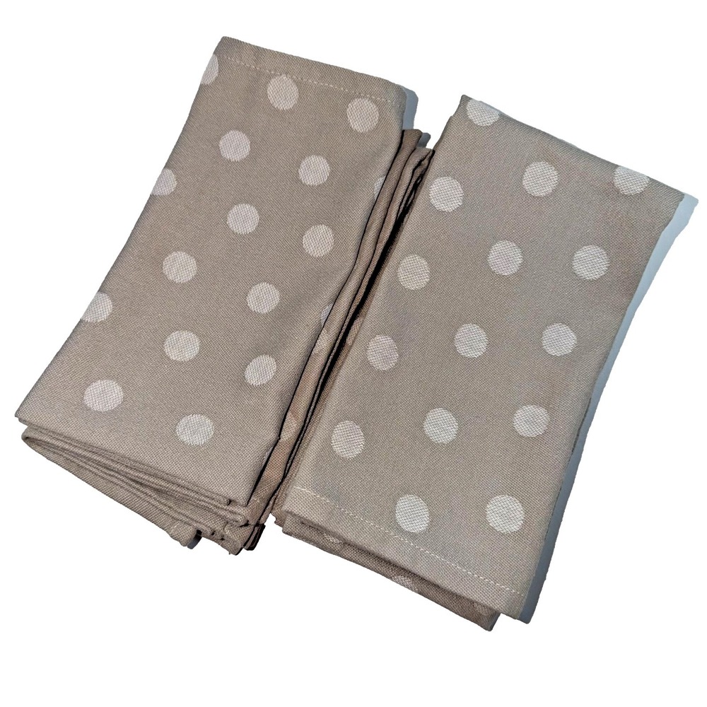 Anthropologie 100% Cotton Napkins Set of 6 18"‎ NEW! From Portugal Polka Dots